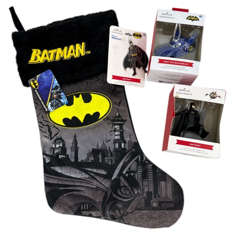 Batman ornaments stocking Hallmark batmobile holiday